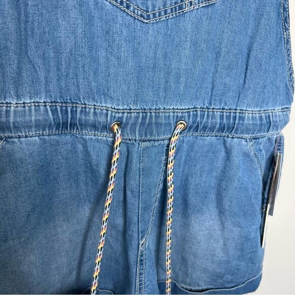 UNIONBAY Juniors Size Small Rosemarie Drapey Denim Romper NEW Blue Tencel Jean - Picture 5 of 12